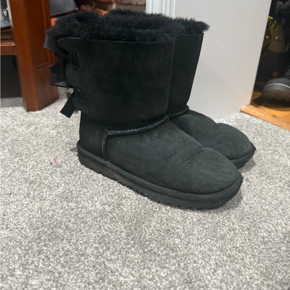 UGG Black Kids Boots with Shearling Lining